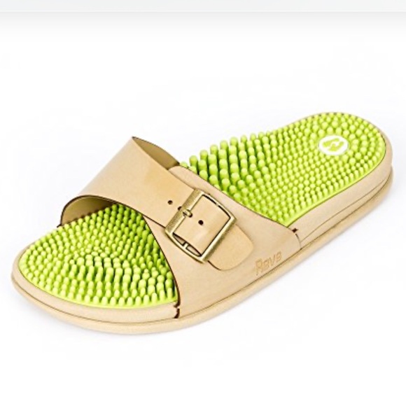 REVS Shoes - REVS Reflexology Sandals/ Shoes Beige and Green Massage Sandals 8 / 38 NEW